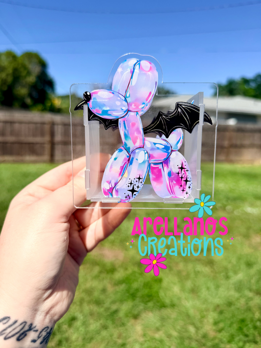Spooky bat balloon dog - acrylic pen holder