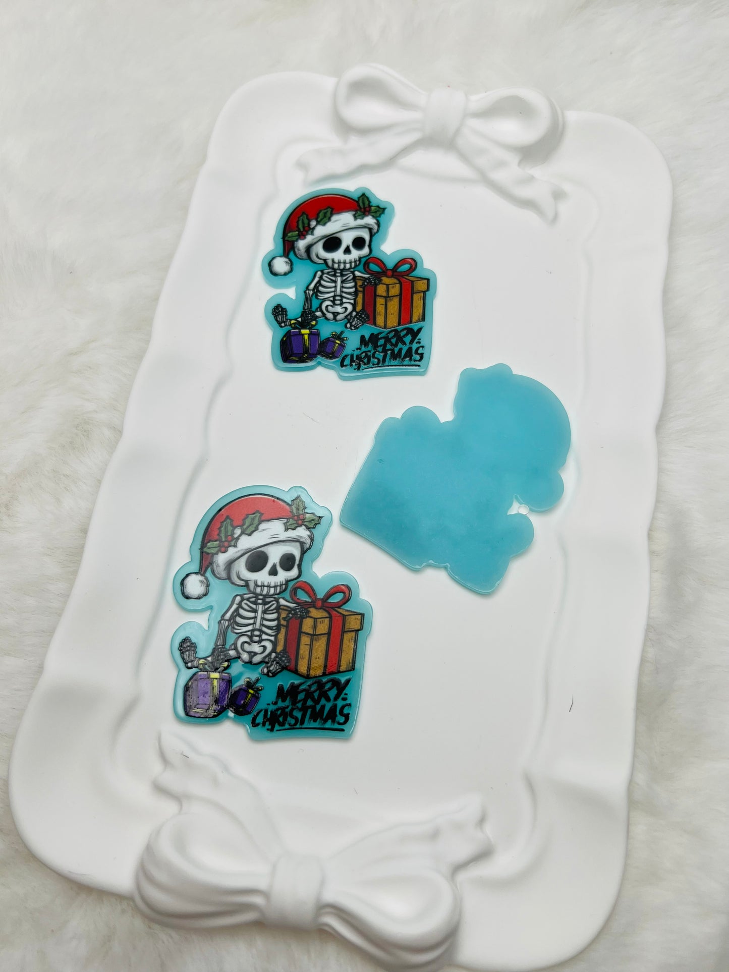 Merry Christmas skeleton flatback acrylic