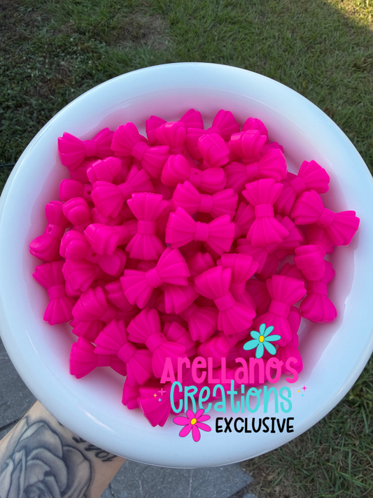 3D magenta ribbed bow EXCLUSIVE focal