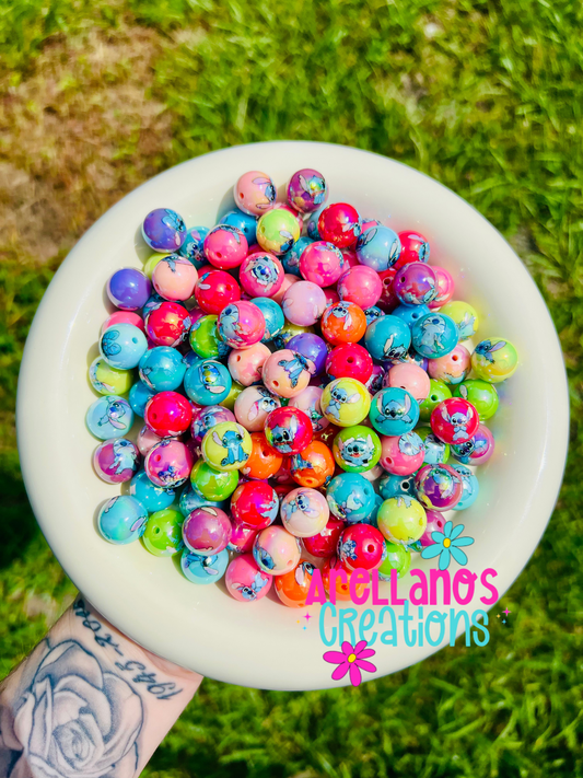 16mm blue alien acrylic bead mix (pack of 10)