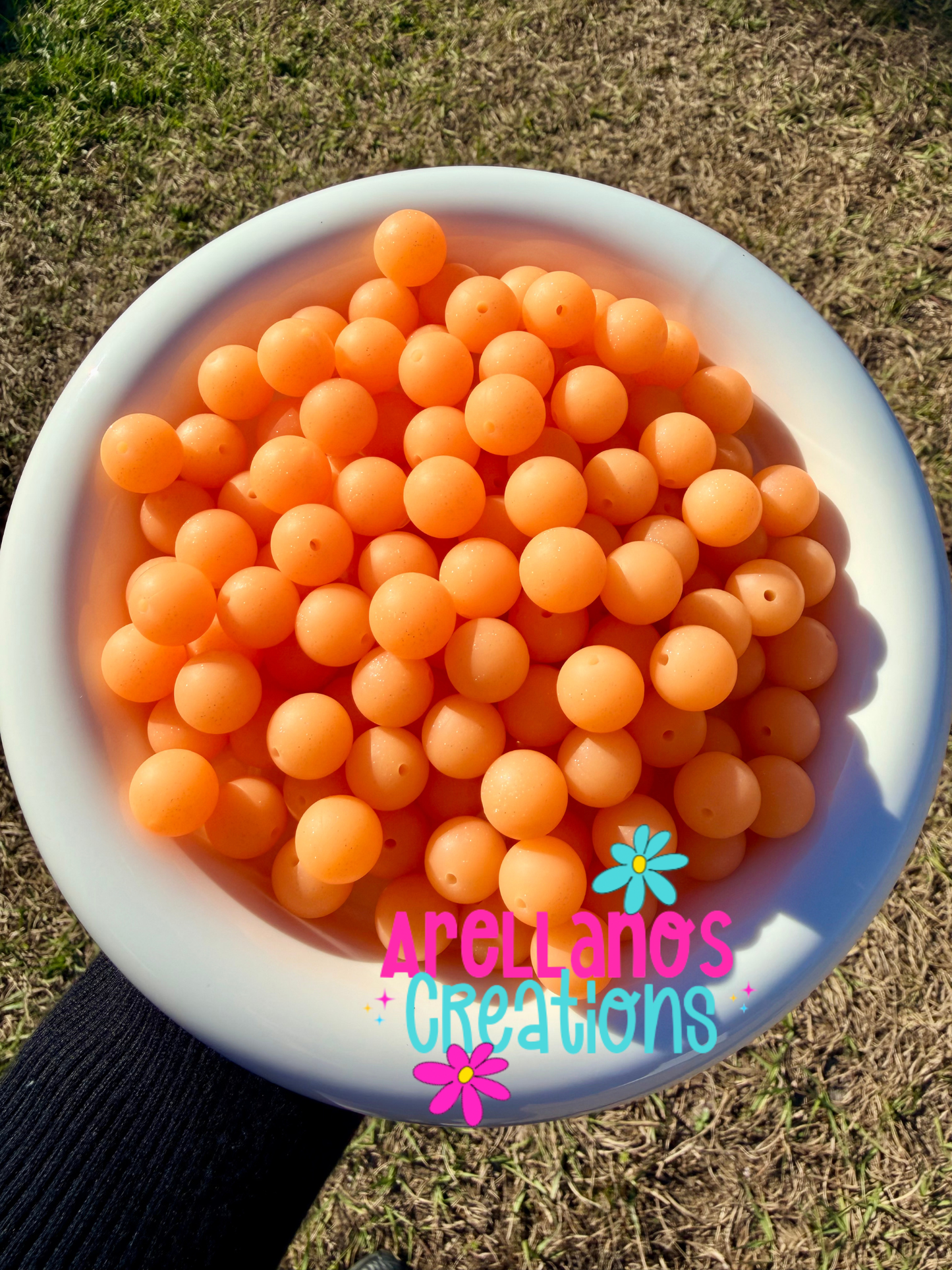 SS-144 15mm Orange Glow Silicone Bead (1ct)