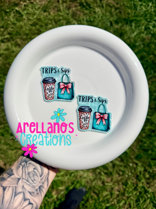 #45 trips & sips - acrylic flatback