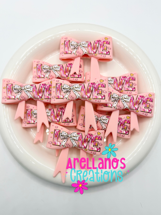 #188 Watercolor Love Large Bow Focal