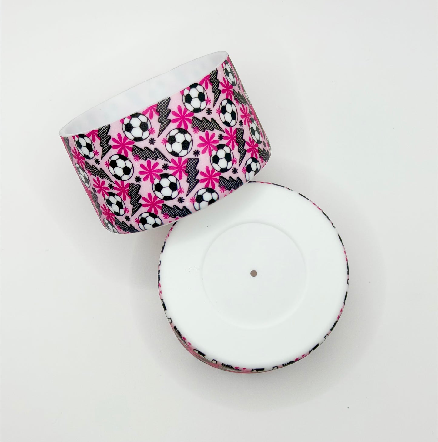 Pink Soccer Spark Silicone Tumbler Boot (1ct)