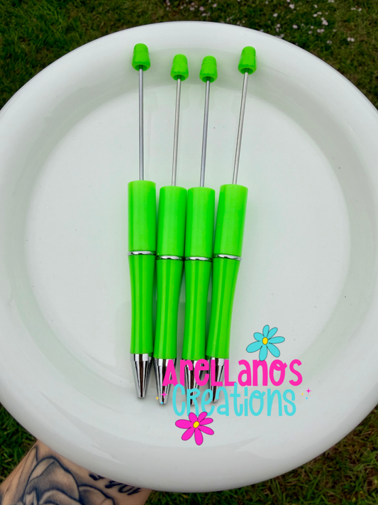 Lime green solid beadable pen (1PC)