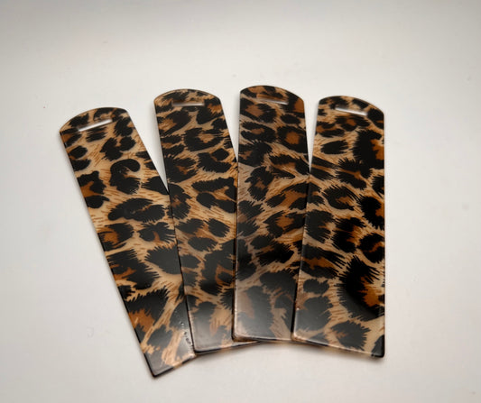 Brown leopard acrylic bookmarks (sold individually)