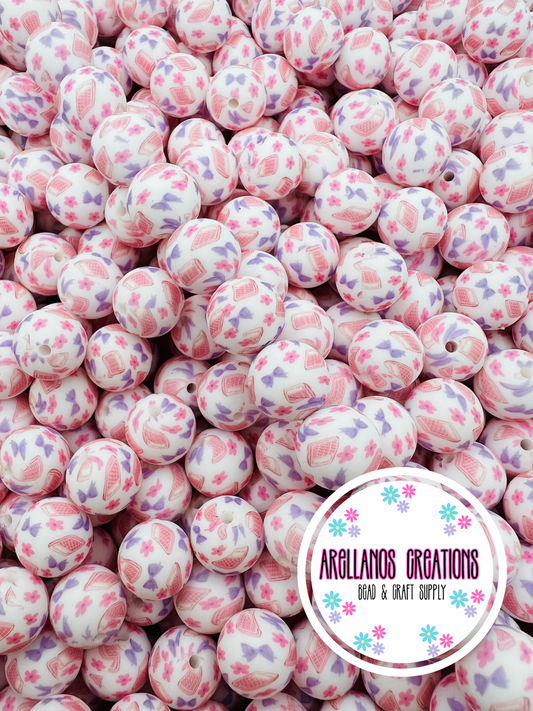 15mm I'm just a girl printed silicone beads EXCLUSIVE