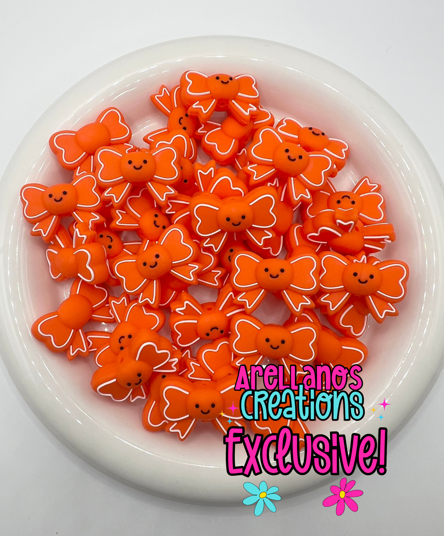 3D gingerbread cookie bow EXCLUSIVE focal (vivid orange)