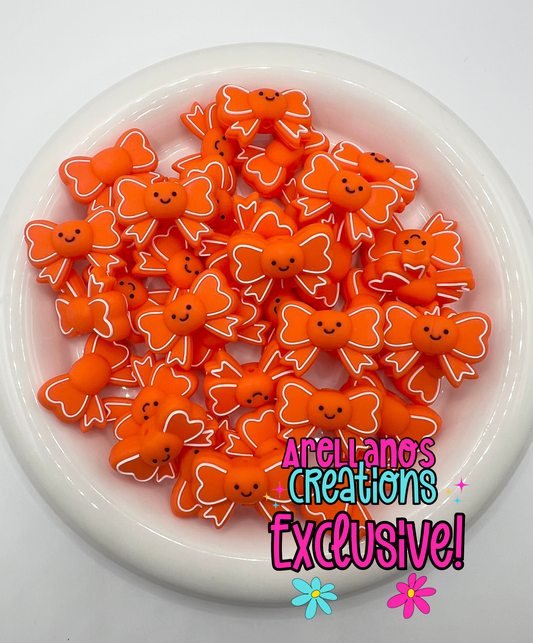 3D gingerbread cookie bow EXCLUSIVE focal (vivid orange)