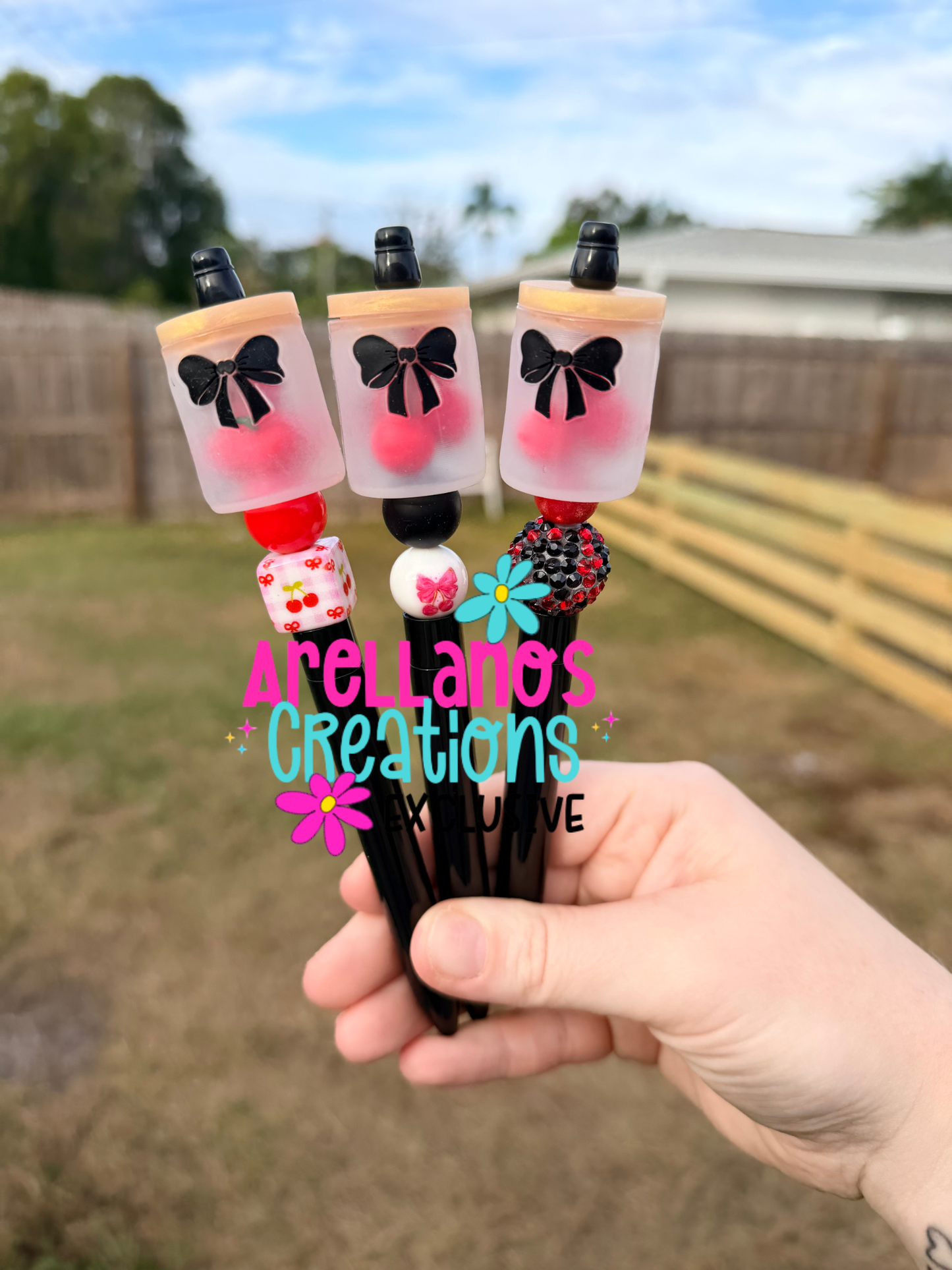 3D Cherry Jar W/ Black Bow EXCLUSIVE Focal