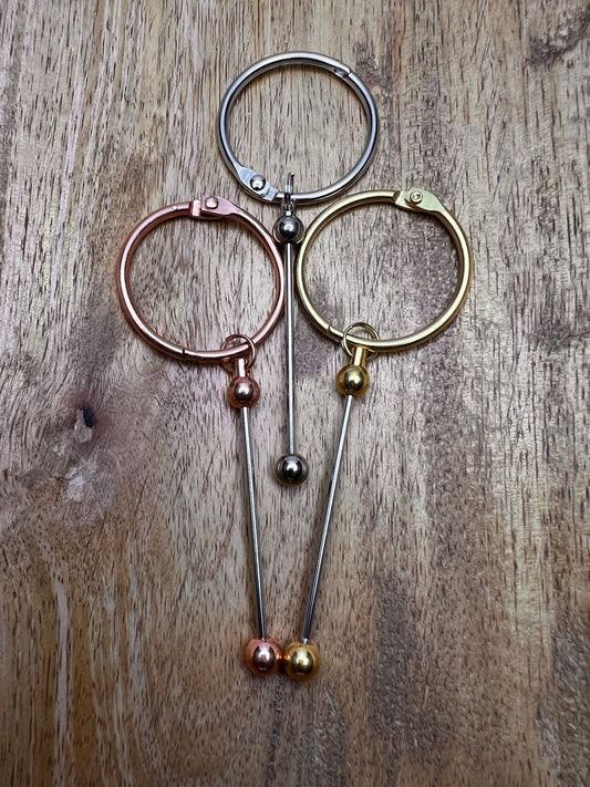 Beadable keychain with a loop clasp - for tumblers/purses