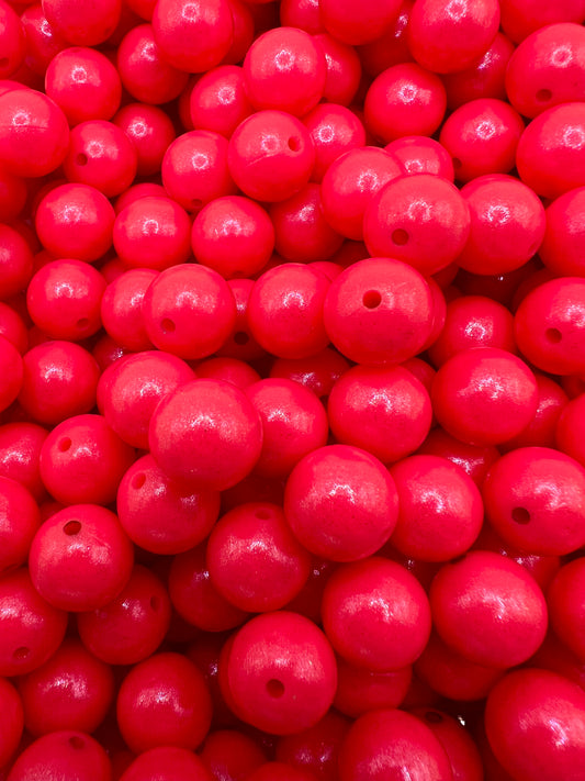 15mm hot pink opal silicone beads