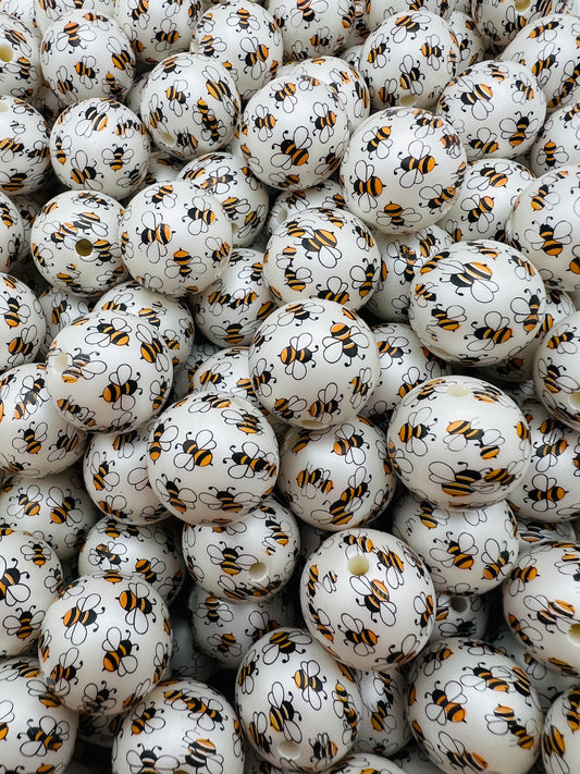 20mm bumblebee bubblegum beads