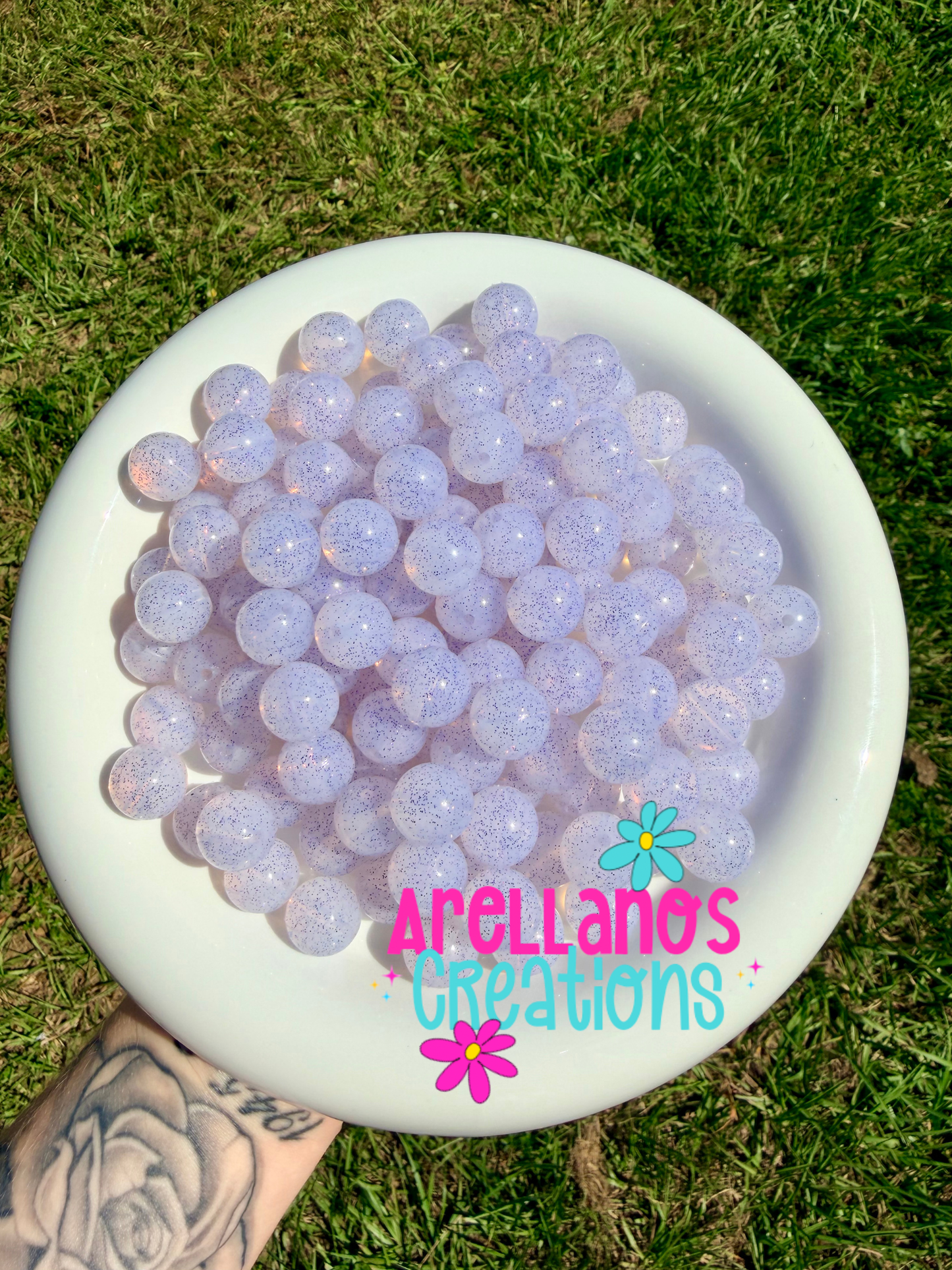 SJ-109 15mm light purple jelly glitter silicone beads