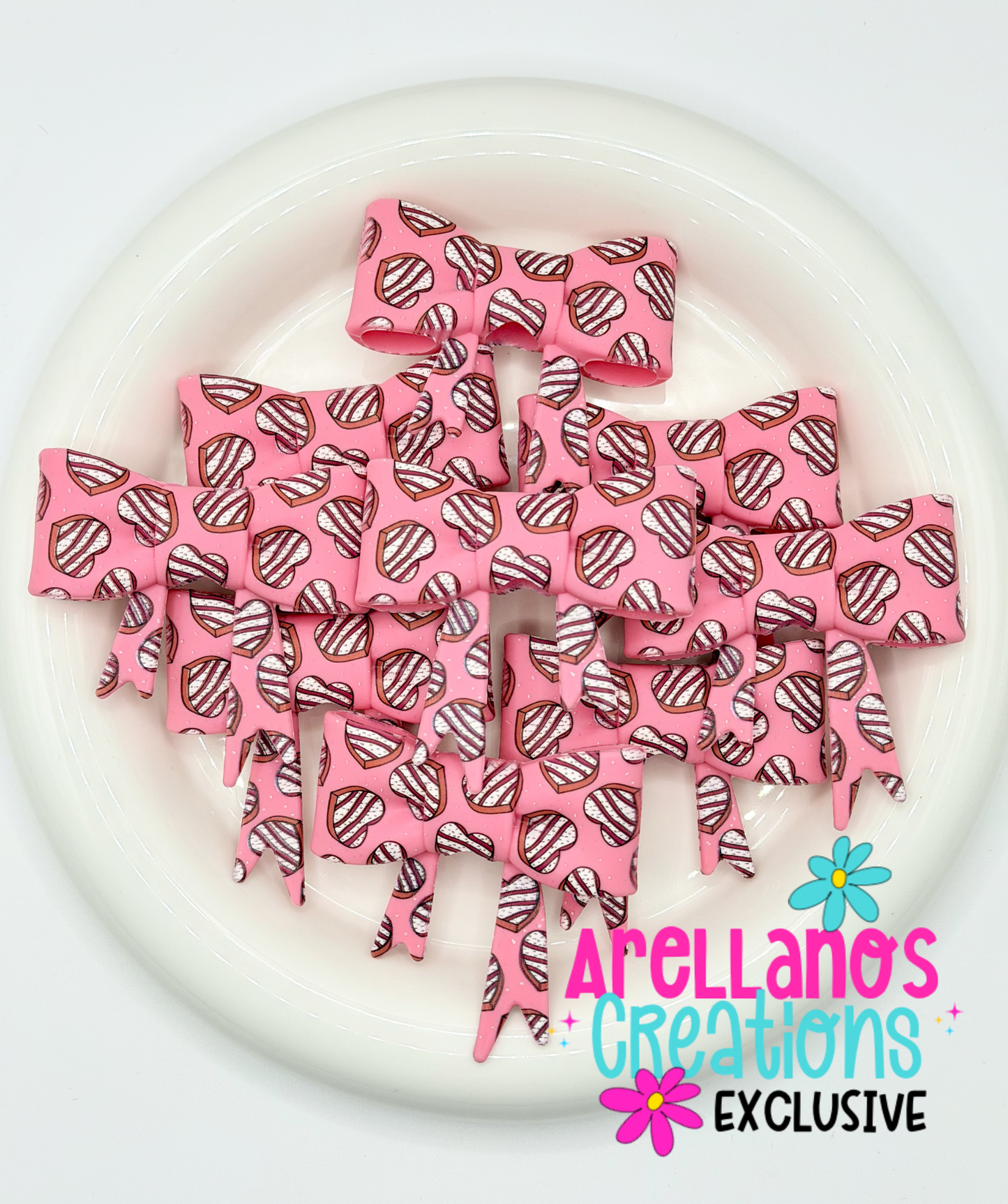 #206 Sugar Sprinkle Cookie Hearts Large Bow Focal EXCLUSIVE