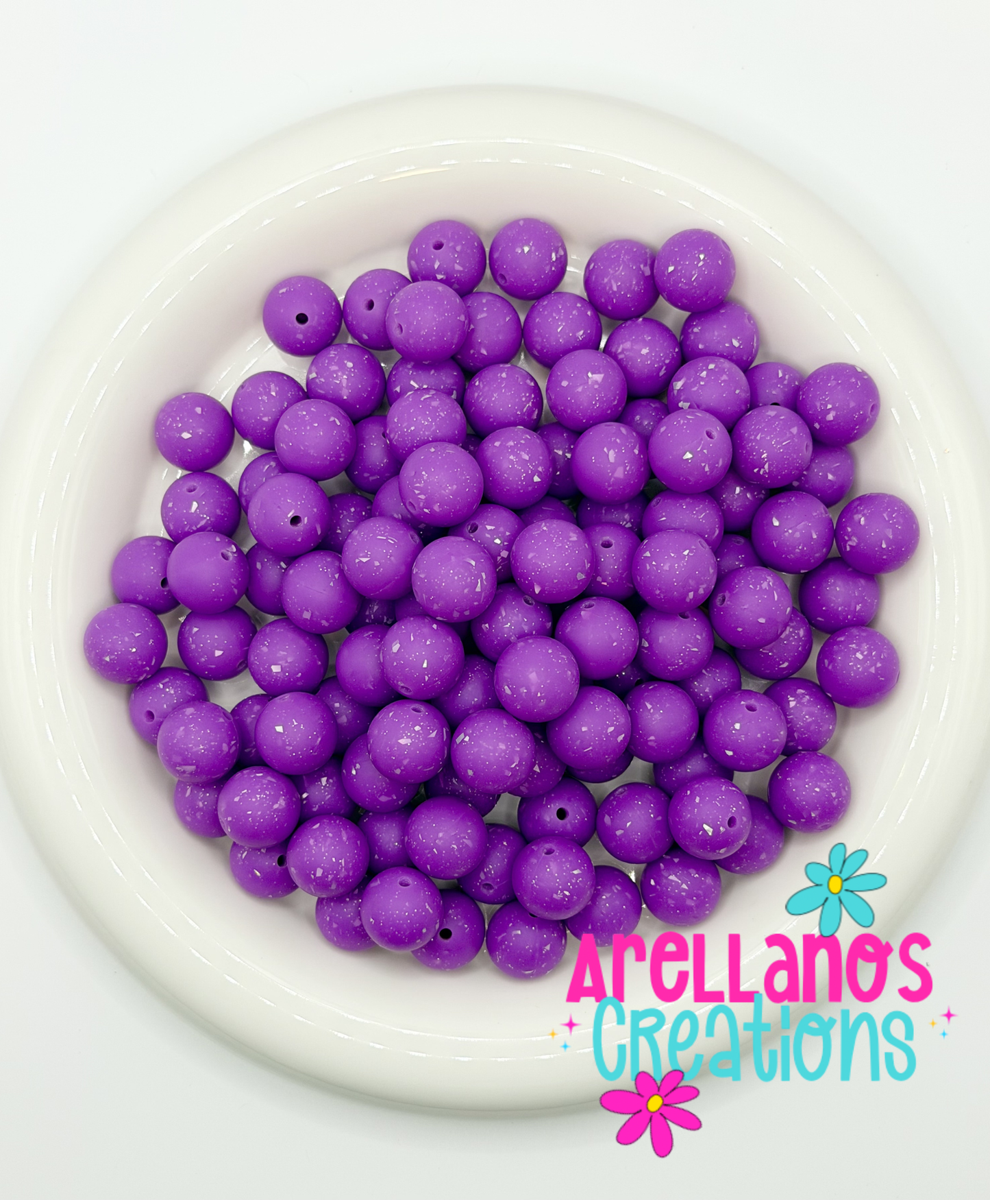 SS-158 15mm Violet Speckled Silicone Bead (1ct)