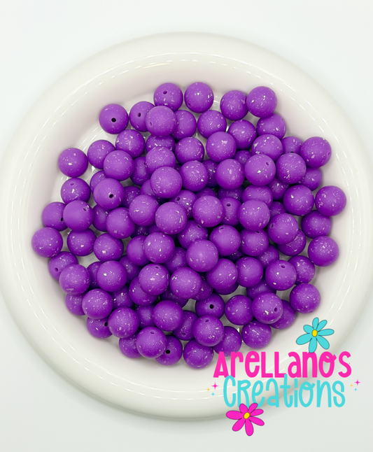 SS-158 15mm Violet Speckled Silicone Bead (1ct)