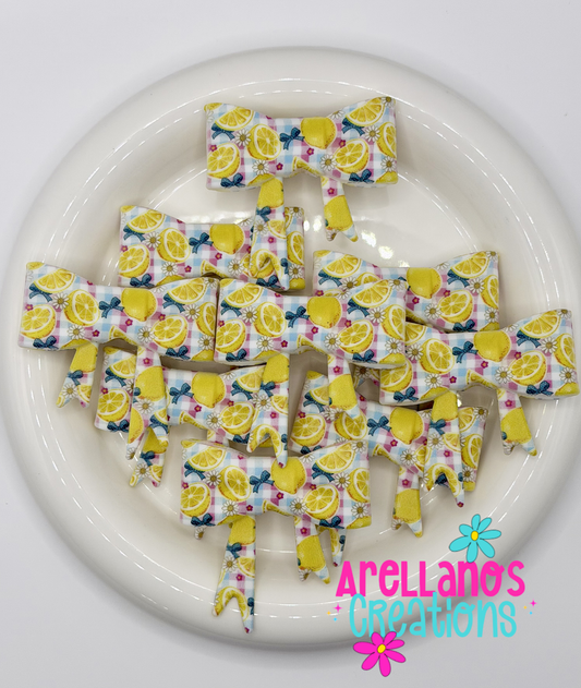 #228 Lemon Squeeze Picnic Large Bow Focal