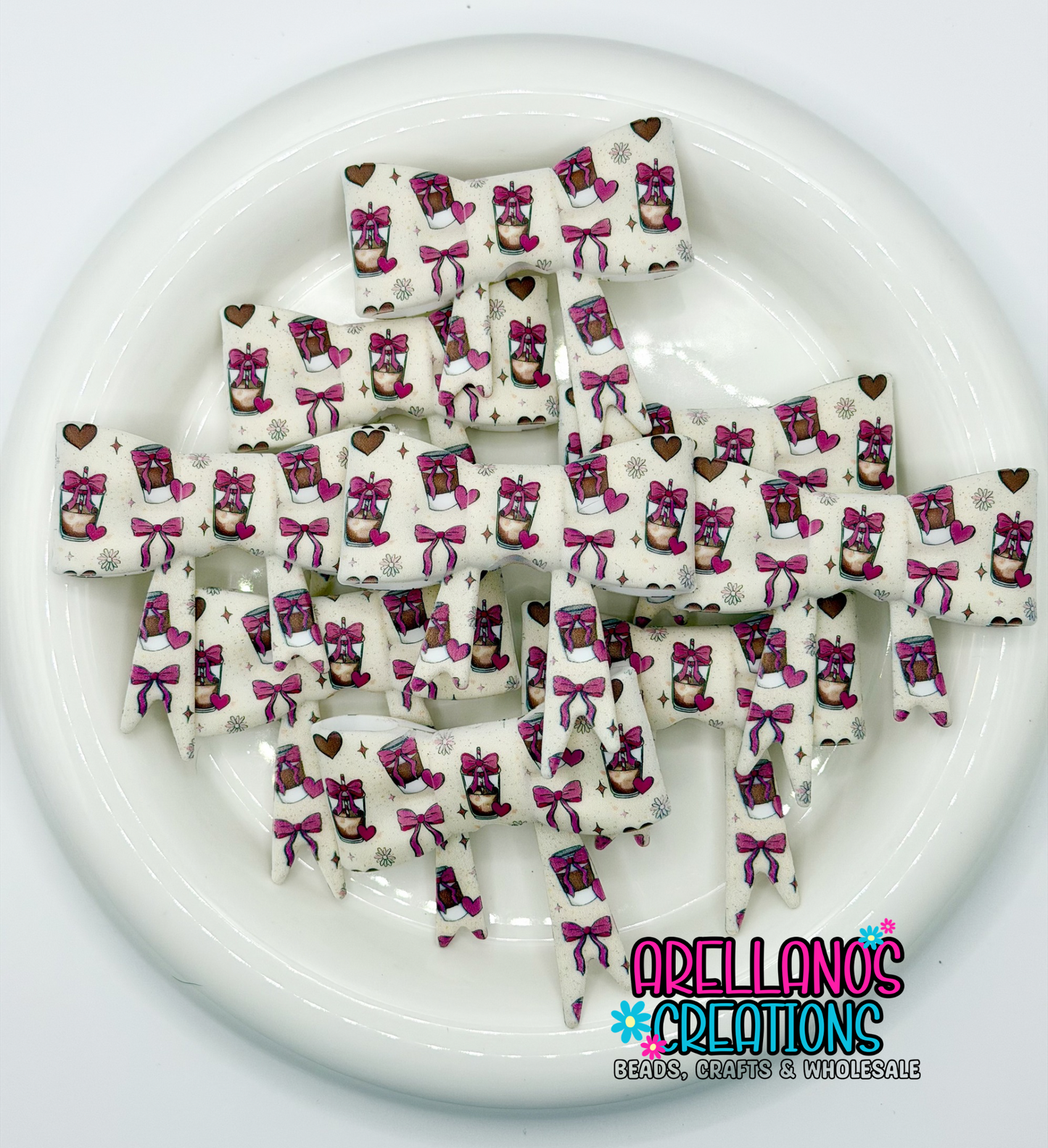 #270 iced coffee & bows large bow focal