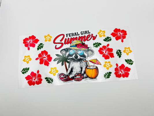 Feral girl summer 16oz UV DTF wrap