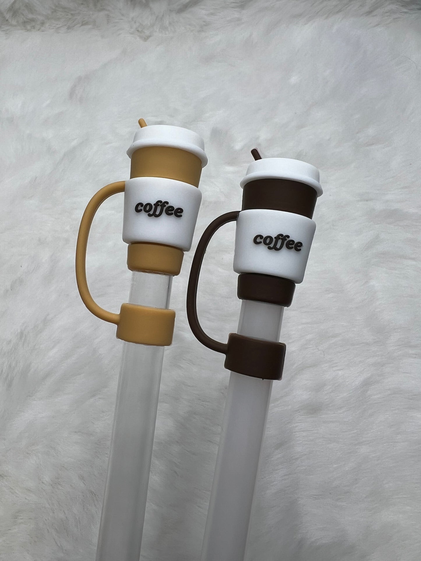 3D coffee cup straw toppers (silicone)