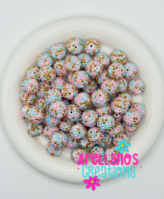 RB-180 20mm Mermaid Candy Confetti Rhinestone Beads (1PC)