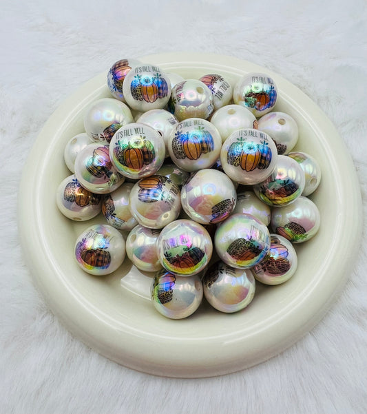 It's fall ya'll 20mm AB bubblegum beads