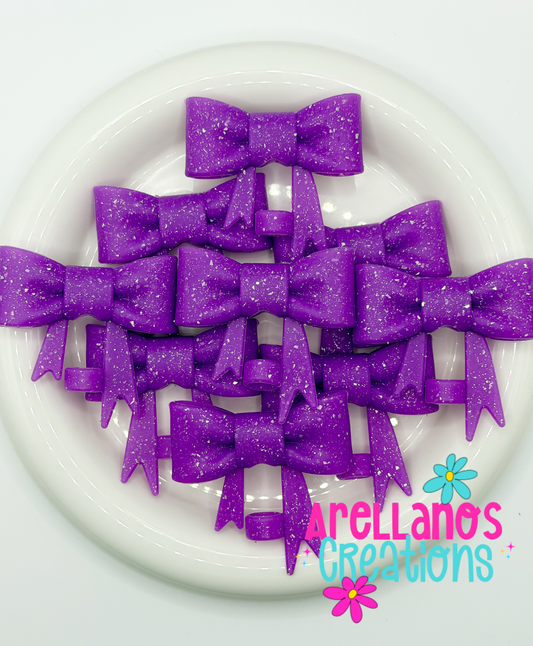 #295 Violet Speckled Large Bow Straw Topper (1ct)