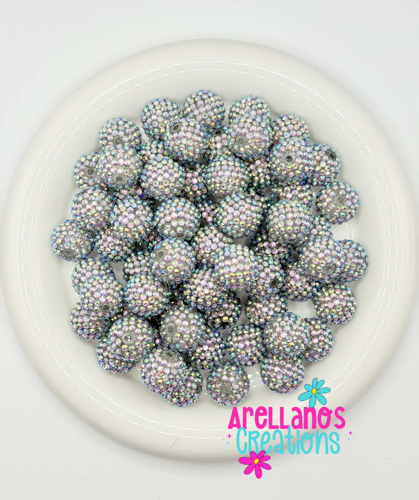 RB-182 Silver Iridescent AB Rhinestone Beads (1PC)