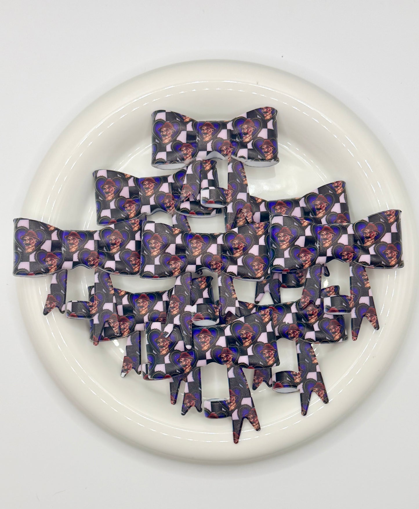 #366 Freddy Checkered Large Bow Straw Topper (1ct)