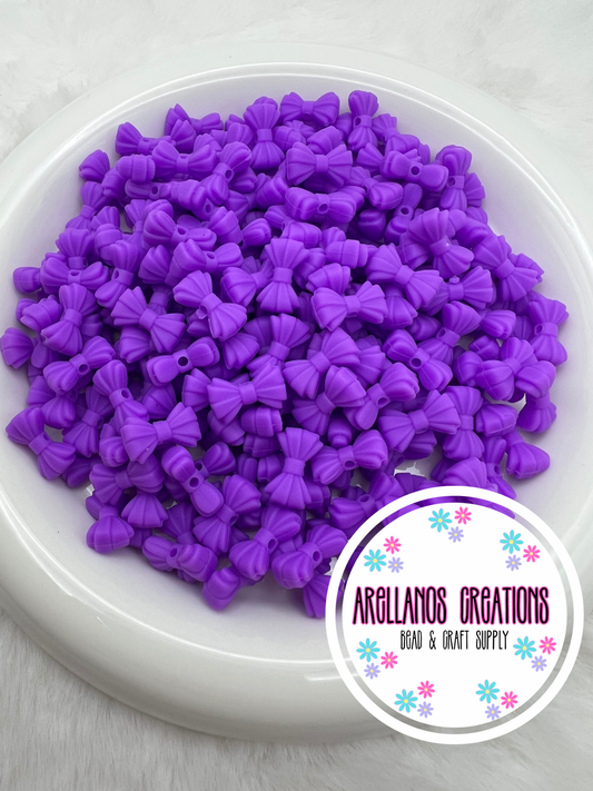 3D MINI violet ribbed bow EXCLUSIVE focal