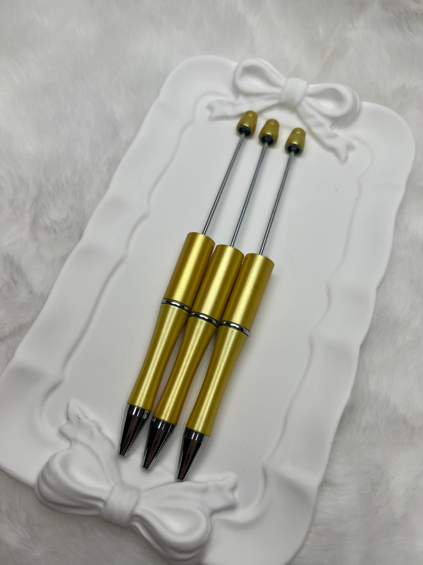 Yellow gold beadable pen