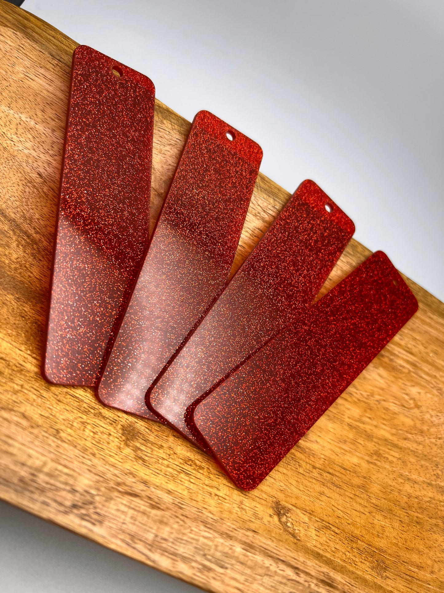 Red glitter acrylic bookmarks (sold individually)