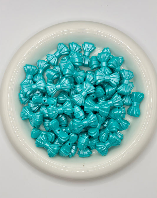 B-179 3D Turquoise OPAL Ribbed Bow Focal EXCLUSIVE