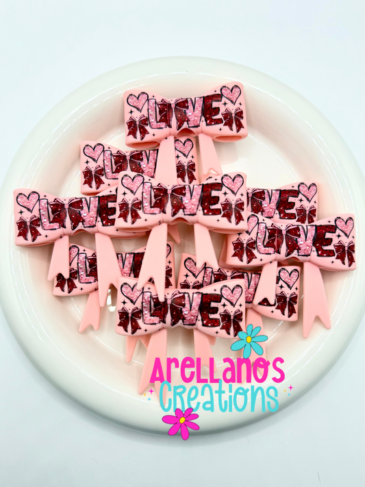 #187 Pink Love Large Bow Focal