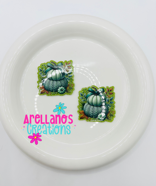#23 vintage green pumpkin - acrylic flatback