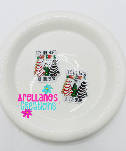 #18 it's the most wonderful time of the year Christmas cakes - acrylic flatback
