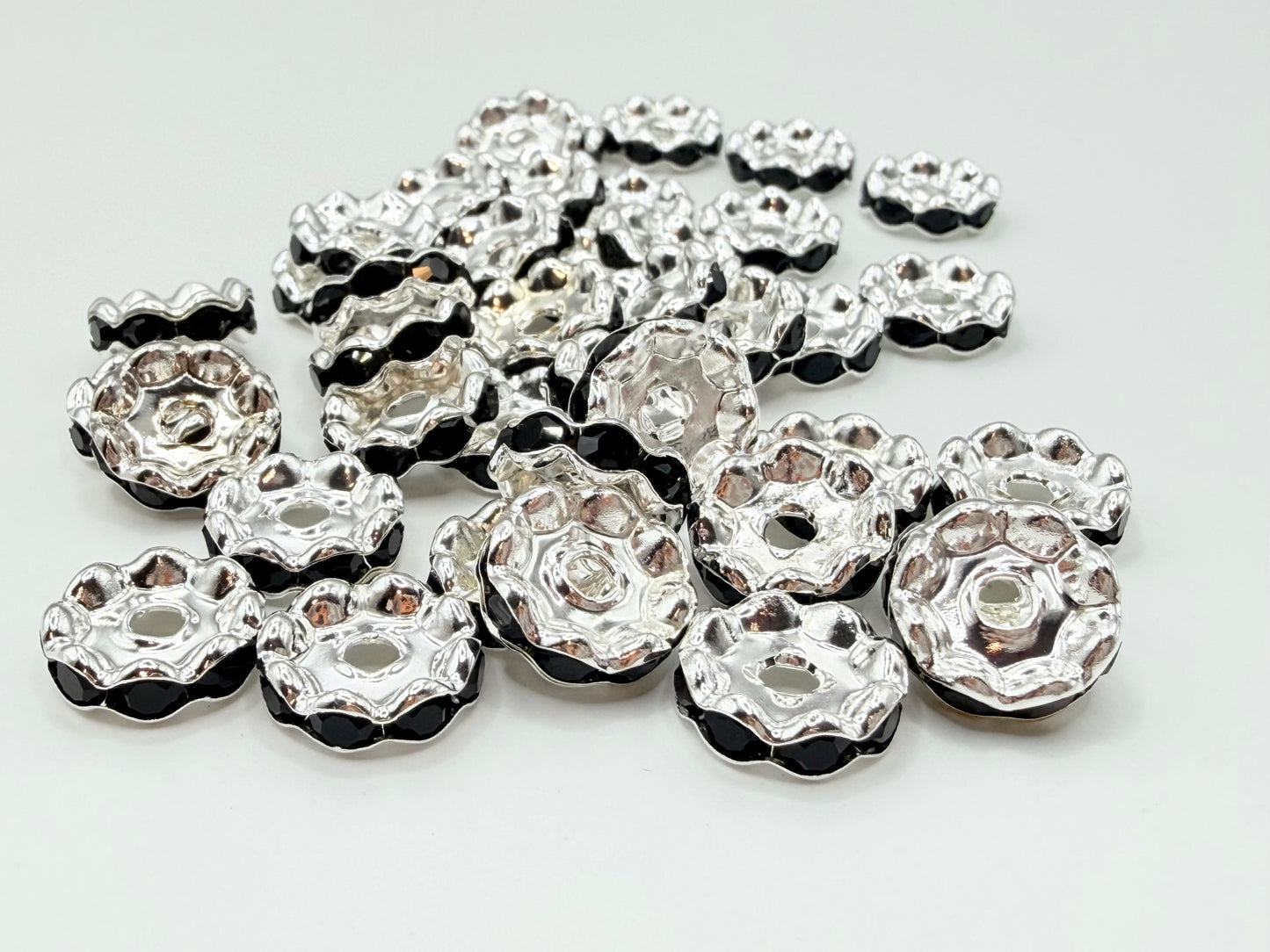12mm Wavy Rhinestone Spacer Packs (Packs of 25)