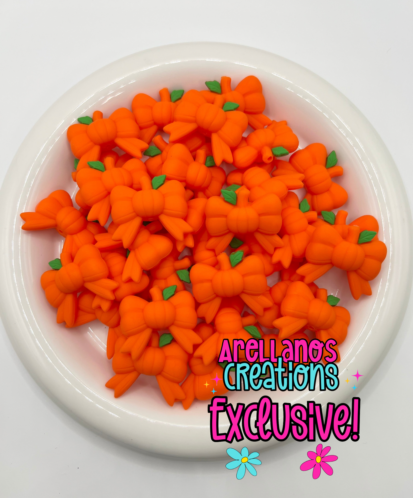 3D pumpkin bow EXCLUSIVE focal (vivid orange)