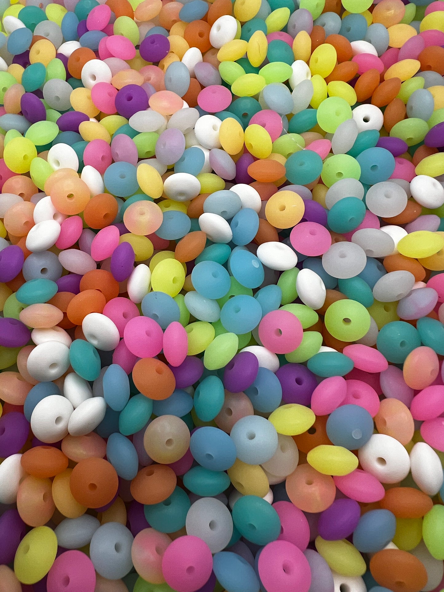 Luminous Lentil Spacer Mix 12mm (Pack of 50)