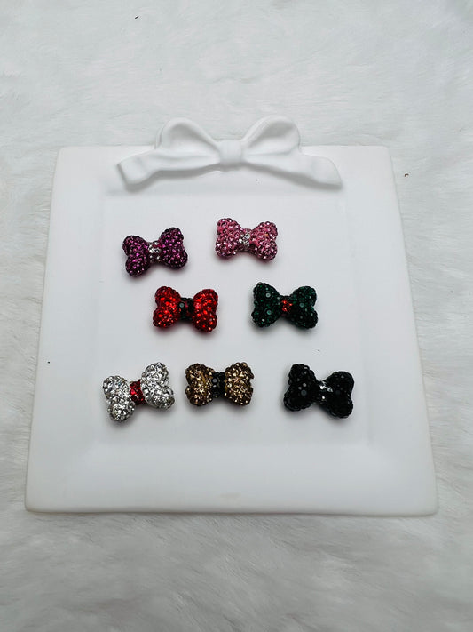 Small rhinestone bows (8mm hole) not for pens | hole from side to side