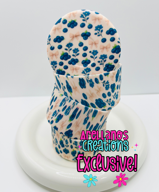 Blueberry floral bliss printed silicone tumbler boot EXCLUSIVE