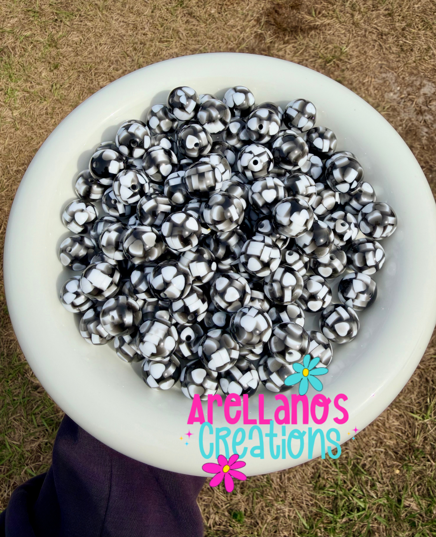 16mm jelly heart acrylic beads (6 different color options) 1PC