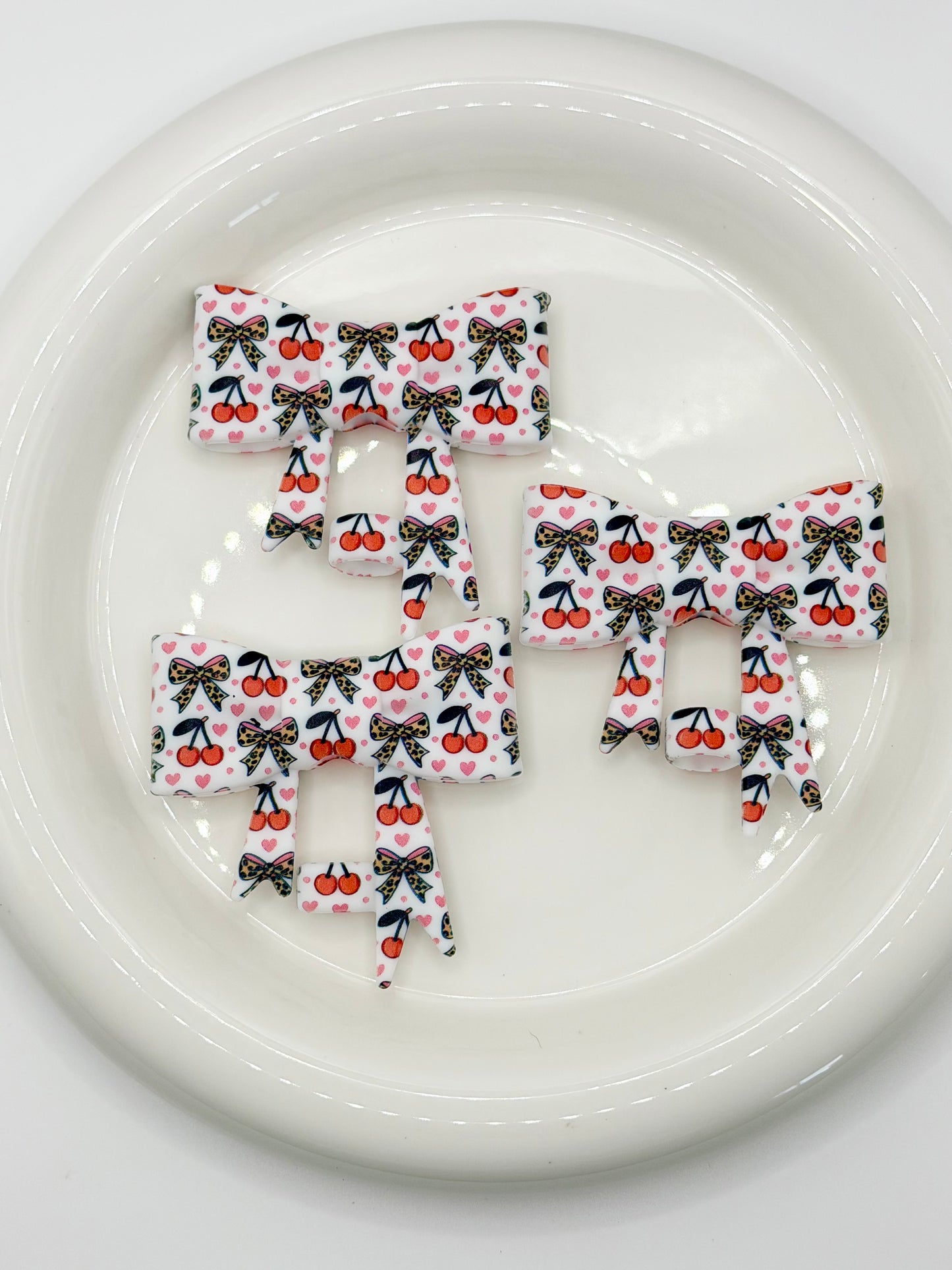 #407 Cherry Crush large bow straw topper (1ct)