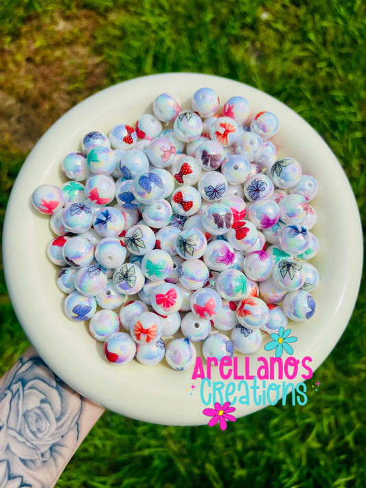 16mm bow acrylic bead mix (pack of 10)