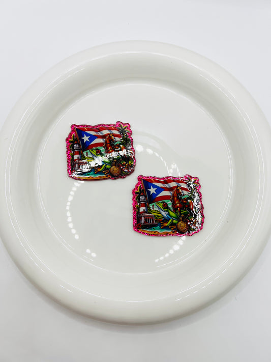Puerto Rico glitter flatback acrylic