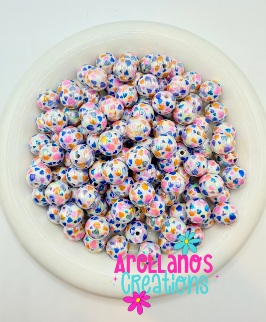 16mm Candy Pop Heart AB Acrylic Beads (1PC)