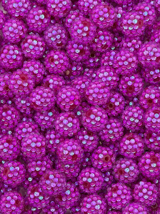 16mm UV Fancy Magenta Rhinestone Bead (1ct)