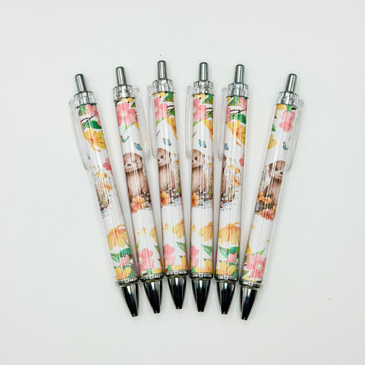 Floral Otter Ball Point Pen (1ct)