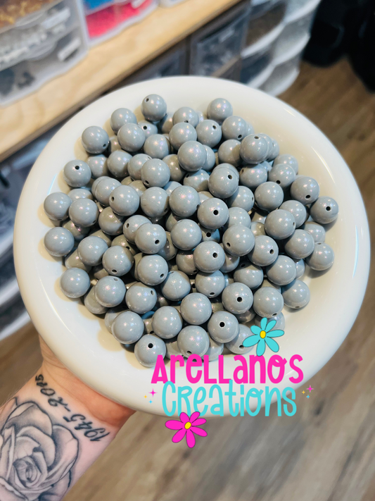 15mm grey opal silicone beads